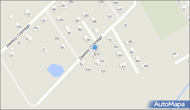 Nysa, Zawiszy Czarnego, 52, mapa Nysy