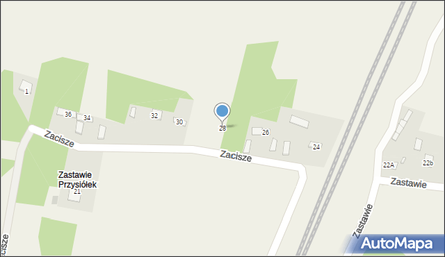 Obice, Zastawie, 28, mapa Obice