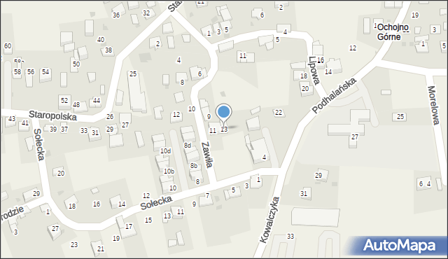 Ochojno, Zawiła, 13, mapa Ochojno
