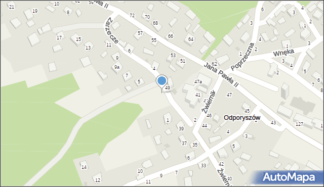 Odporyszów, Zarzecze, 3, mapa Odporyszów