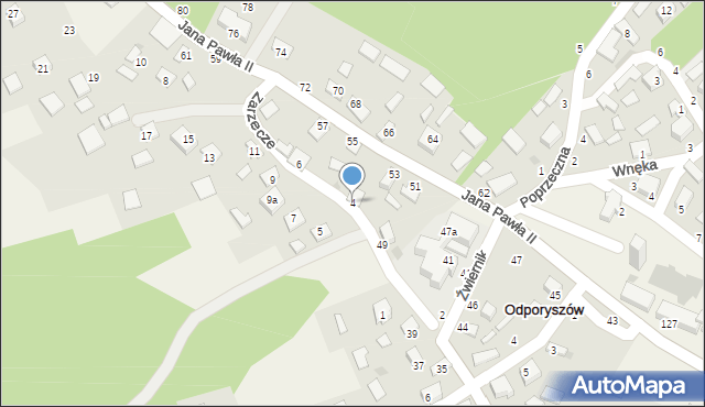 Odporyszów, Zarzecze, 4, mapa Odporyszów