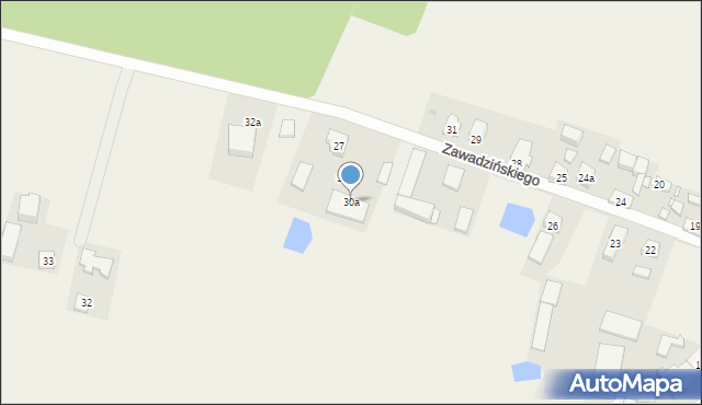 Odry, Zawadzińskiego Juliana, ks., 30a, mapa Odry