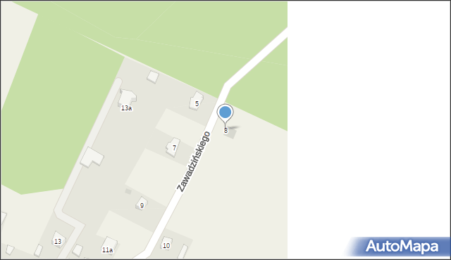 Odry, Zawadzińskiego Juliana, ks., 8, mapa Odry