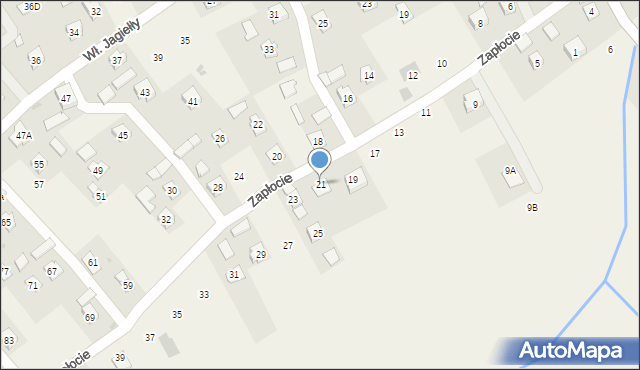 Odrzykoń, Zapłocie, 21, mapa Odrzykoń