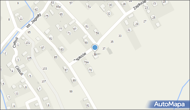 Odrzykoń, Zapłocie, 39, mapa Odrzykoń