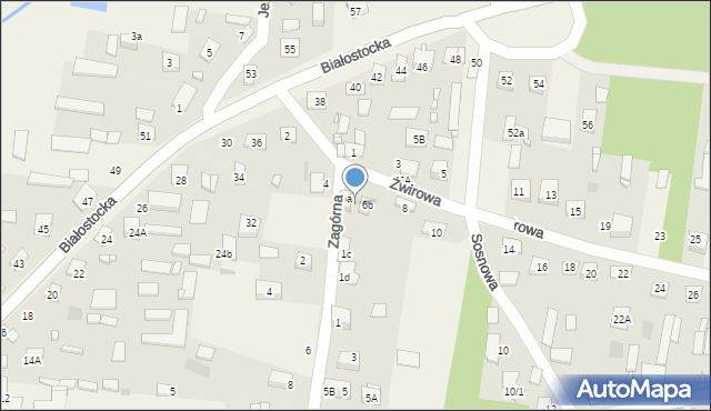 Ogrodniczki, Zagórna, 1a, mapa Ogrodniczki