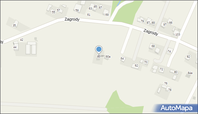 Okocim, Zagrody, 60, mapa Okocim