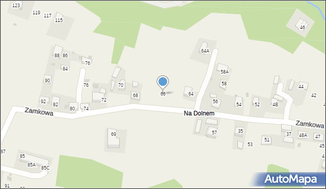 Okocim, Zamkowa, 66, mapa Okocim