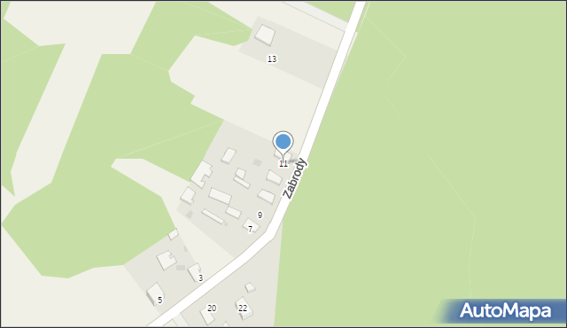 Olchówka, Zabrody, 11, mapa Olchówka
