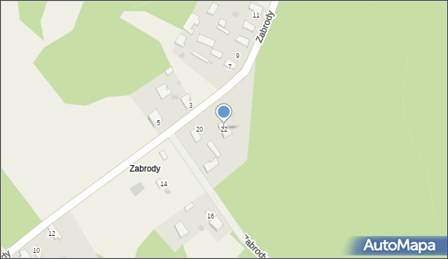 Olchówka, Zabrody, 22, mapa Olchówka