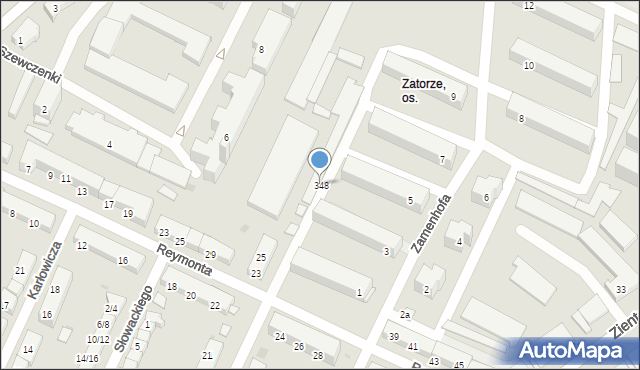 Olsztyn, Zamenhofa Ludwika, dr., 348, mapa Olsztyna