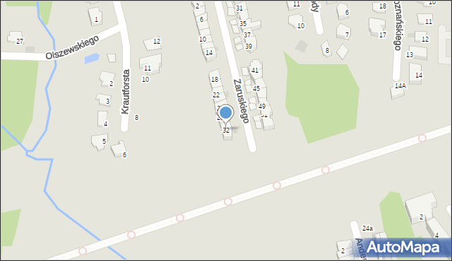 Olsztyn, Zaruskiego Mariusza, gen., 32, mapa Olsztyna