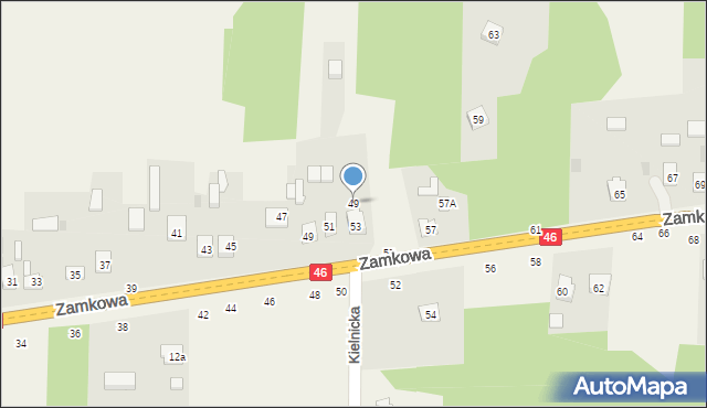 Olsztyn, Zamkowa, 49, mapa Olsztyna