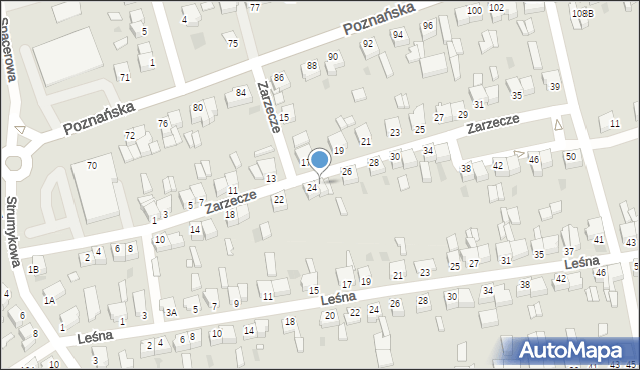 Opalenica, Zarzecze, 24A, mapa Opalenica