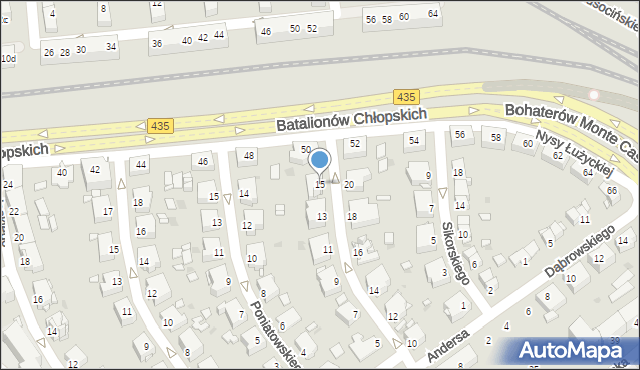 Opole, Zajączka Józefa, gen., 15, mapa Opola