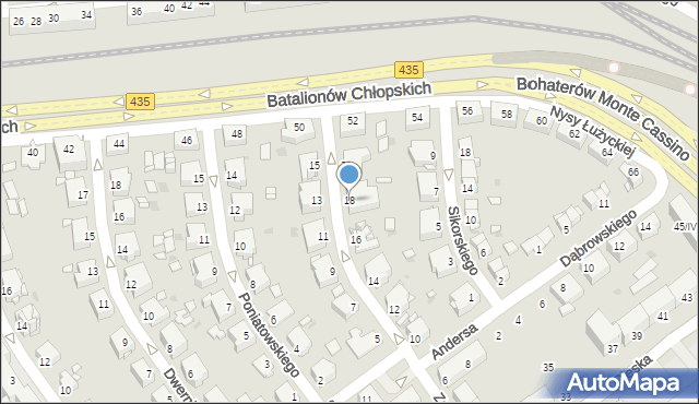 Opole, Zajączka Józefa, gen., 18, mapa Opola