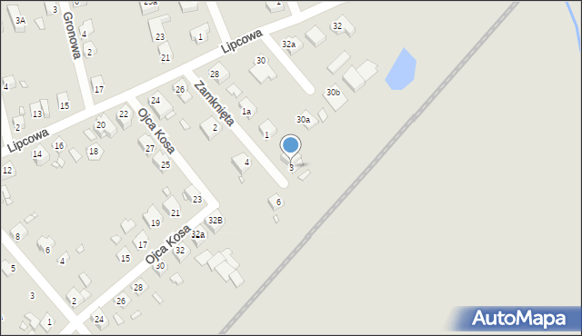 Opole, Zamknięta, 3, mapa Opola
