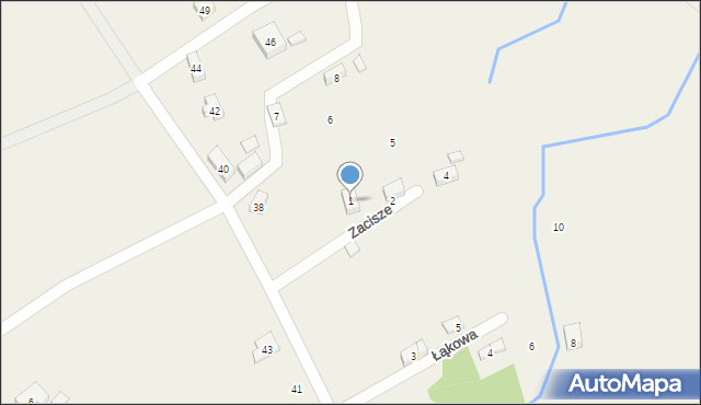 Opolno-Zdrój, Zacisze, 1, mapa Opolno-Zdrój