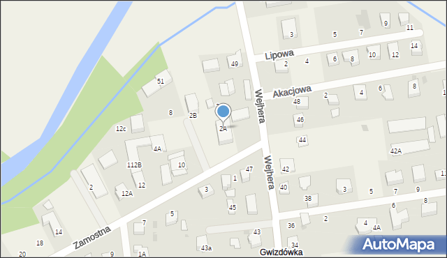 Orle, Zamostna, 2A, mapa Orle