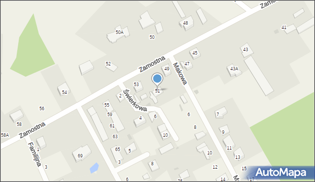 Orle, Zamostna, 51, mapa Orle