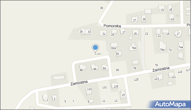 Orle, Zamostna, 86a, mapa Orle