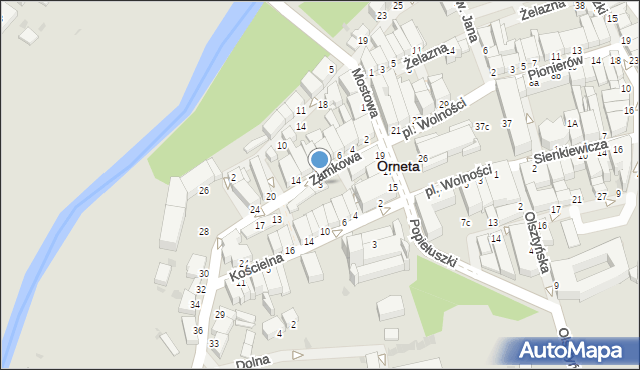 Orneta, Zamkowa, 3, mapa Orneta