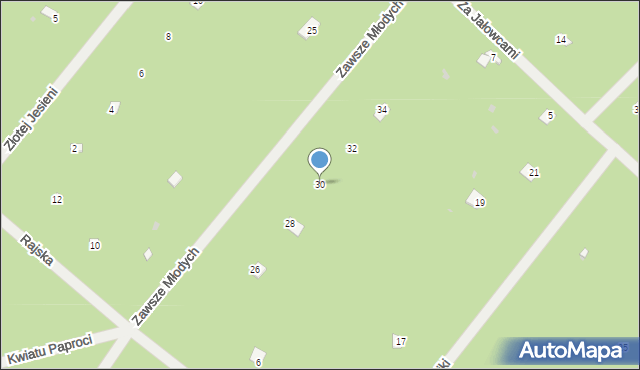 Osiedle Wilga, Zawsze Młodych, 30, mapa Osiedle Wilga