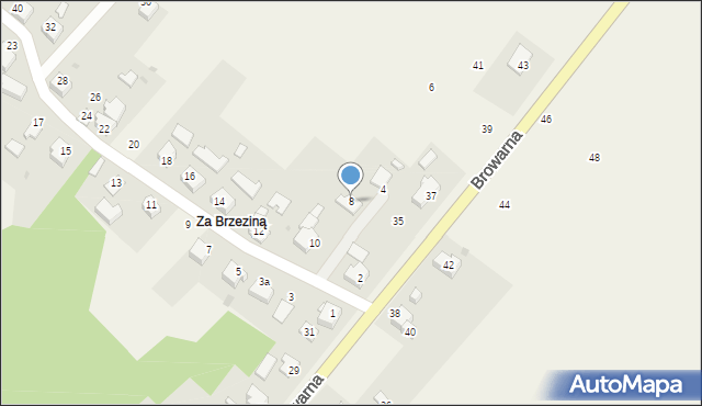 Osiek, Zabrzezinie, 8, mapa Osiek