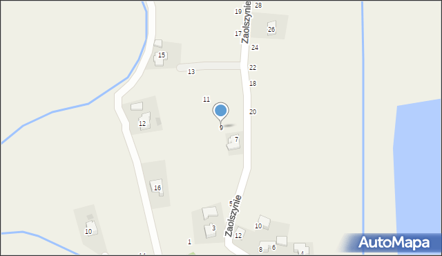 Osiek, Zaolszynie, 9, mapa Osiek