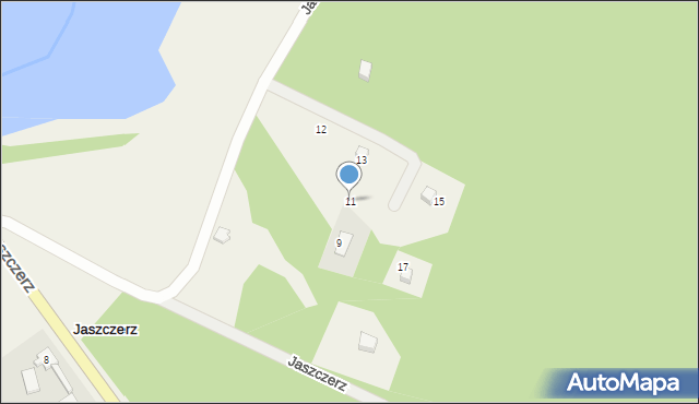 Osiek, Za Jeziorem, 11, mapa Osiek