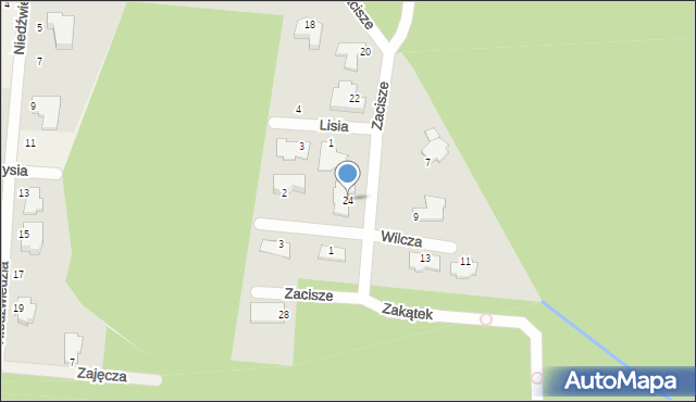 Osielsko, Zacisze, 24, mapa Osielsko