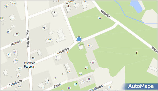 Osowiec, Zapolska, 8, mapa Osowiec