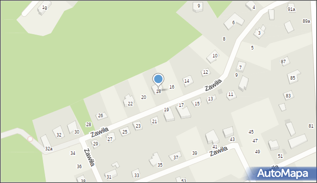 Osowiec, Zawiła, 18, mapa Osowiec