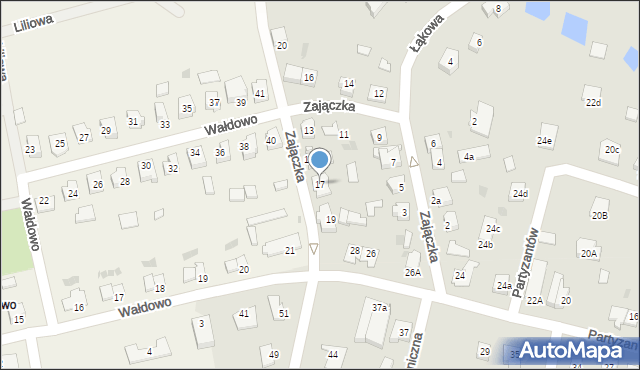 Ostróda, Zajączka Józefa, gen., 17, mapa Ostróda