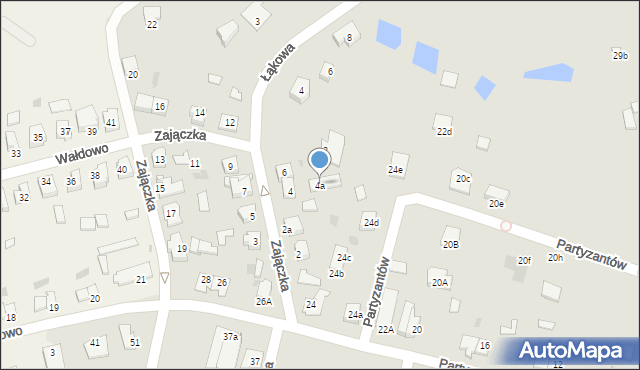 Ostróda, Zajączka Józefa, gen., 4a, mapa Ostróda