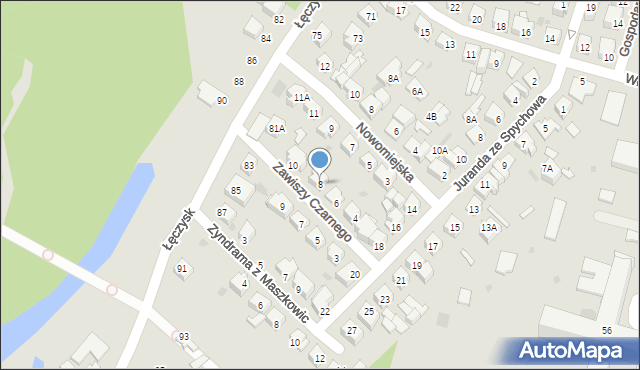 Ostrołęka, Zawiszy Czarnego, 8, mapa Ostrołęka