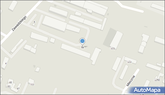 Ostrołęka, Zawadzkiego-Zośki Tadeusza, 6a, mapa Ostrołęka