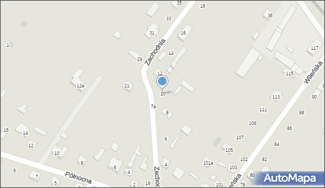 Ostrów Mazowiecka, Zachodnia, 10, mapa Ostrów Mazowiecka