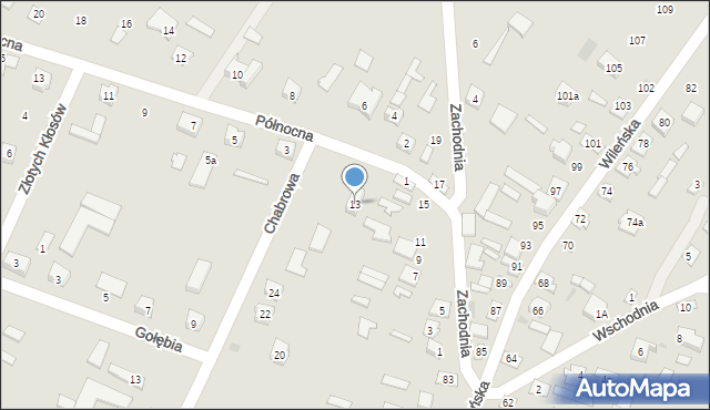 Ostrów Mazowiecka, Zachodnia, 13, mapa Ostrów Mazowiecka