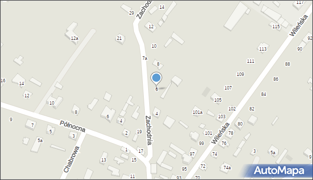 Ostrów Mazowiecka, Zachodnia, 6, mapa Ostrów Mazowiecka