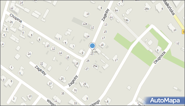 Ostrów Mazowiecka, Zagłoby Jana Onufrego, 26, mapa Ostrów Mazowiecka