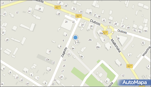 Ostrów Mazowiecka, Zagłoby Jana Onufrego, 7, mapa Ostrów Mazowiecka