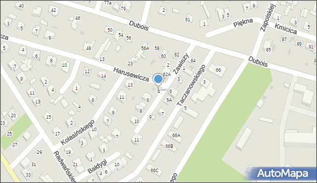 Ostrów Mazowiecka, Zawiszy, 4, mapa Ostrów Mazowiecka