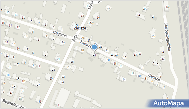 Ostrów Wielkopolski, Zacisze, 24, mapa Ostrów Wielkopolski