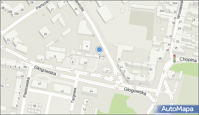 Ostrów Wielkopolski, Zamenhofa Ludwika, dr., 2, mapa Ostrów Wielkopolski