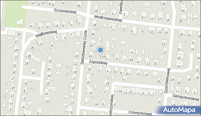 Ostrów Wielkopolski, Zapolskiej Gabrieli, 1, mapa Ostrów Wielkopolski