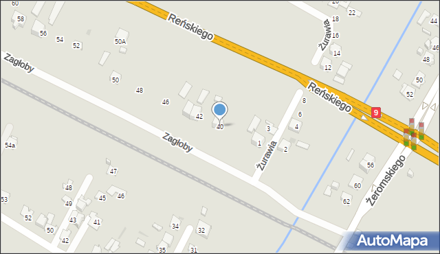 Ostrowiec Świętokrzyski, Zagłoby Jana Onufrego, 40, mapa Ostrowiec Świętokrzyski