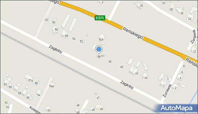 Ostrowiec Świętokrzyski, Zagłoby Jana Onufrego, 50, mapa Ostrowiec Świętokrzyski