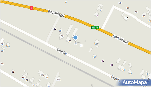 Ostrowiec Świętokrzyski, Zagłoby Jana Onufrego, 54, mapa Ostrowiec Świętokrzyski