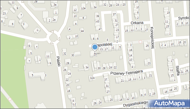 Ostrowiec Świętokrzyski, Zapolskiej Gabrieli, 23, mapa Ostrowiec Świętokrzyski